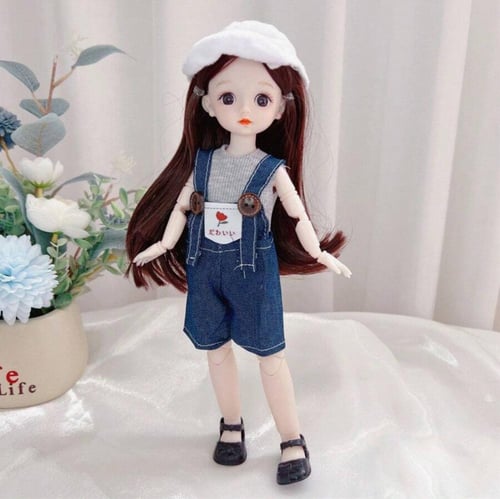 دمية BJD مفصلية 12 بوصة (30 سم) – 30 مفصل، ملابس ك...