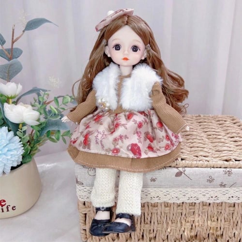دمية BJD مفصلية 12 بوصة (30 سم) – 30 مفصل، ملابس ك...