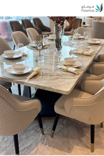 طاولة طعام UDI-1041 + كراسي موديل UDI-1043-CH BEIG...