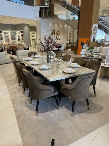 طاولة طعام UDI-1041 + كراسي موديل UDI-1043-CH BROW...