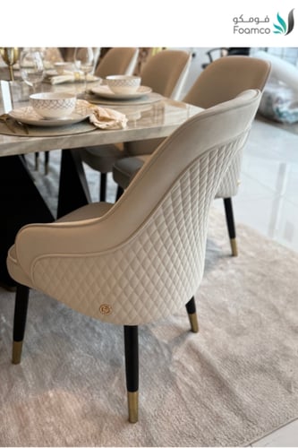 طاولة طعام UDI-1041 + كراسي موديل UDI-1043-CH BEIG...