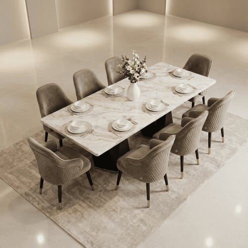 طاولة طعام UDI-1041 + كراسي موديل UDI-1043-CH BROW...