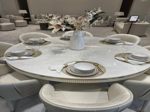 سفرة طعام (8 كراسيUDI-1018 BEIGE) +UDI-1040-T170