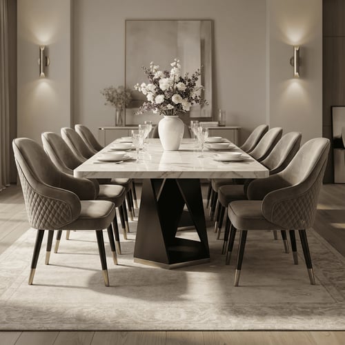 طاولة طعام UDI-1041 + كراسي موديل UDI-1043-CH BROW...