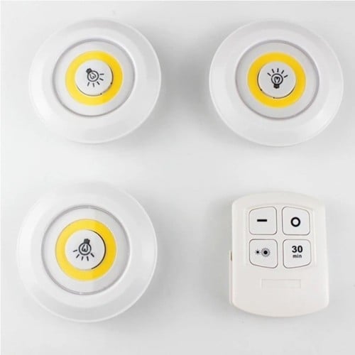 3 مصابيح LED سبوت ، تثبت بلاصق ، تعمل بريموت وتحكم...