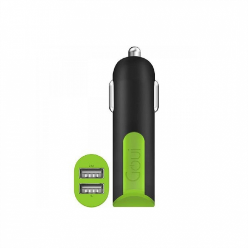 شاحن سيارة قوي فايبر بمنفذين يدعم تقنية الشحن الذك...