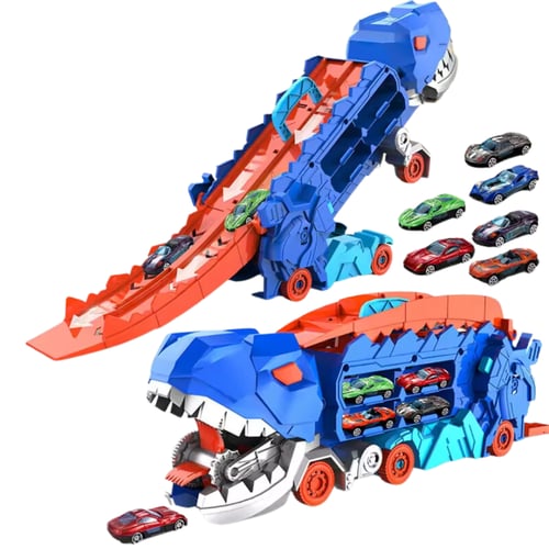 شاحنة ديناصور مع مسار سباق