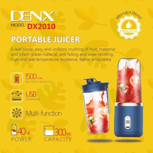 خلاط محمول ذكي بسعة 300ML يحتوي على كوبين للخلاط و...