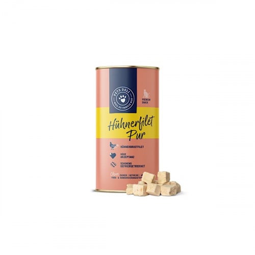 مكافات صدر دجاج مجفف 25g من شركة Pets Deli