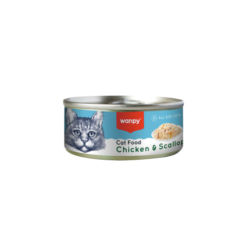 معلبات الدجاج سكولب من شركة Wanpy