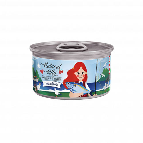 معلبات سمك التونا بالمرق من شركة Natural Kitty
