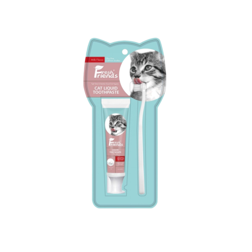 معجون اسنان مع فرشاه بنكهة الحليب للقطط من شركة Fr...
