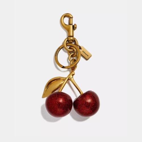 Brass Red Apple Cherry Bag Charm