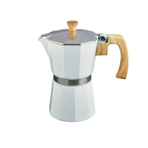 Moka Pot for coffee - 6 cups - white