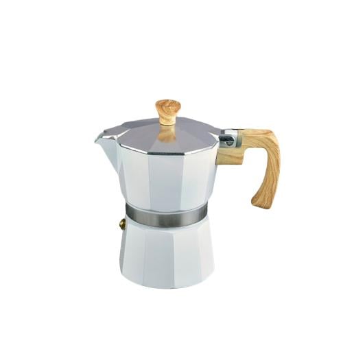 Moka Pot For Coffee - 3 cups - White