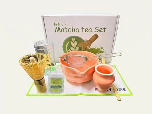 Complete Japanese Matcha Set (7 Pieces) - Peach