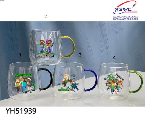 اكواب زجاجية تتميز بشخصيات ماين كرافت