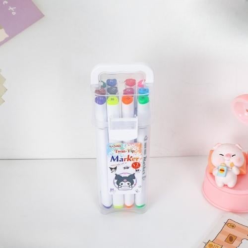 اقلام تحديد ماركر مزدوجة الاطراف تحتوي على 12 لونا