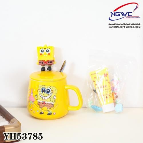 كوب سراميك سبونج بوب مع ملحقات التزيين - اصنع عالم...