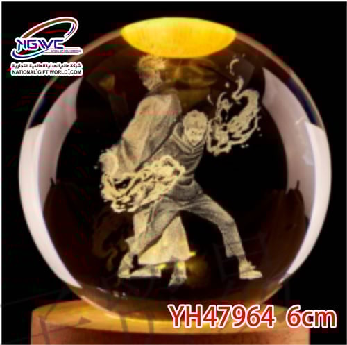 كرة كريستال مضيئة بنقش ليزر ثلاثي الأبعاد - شخصية...