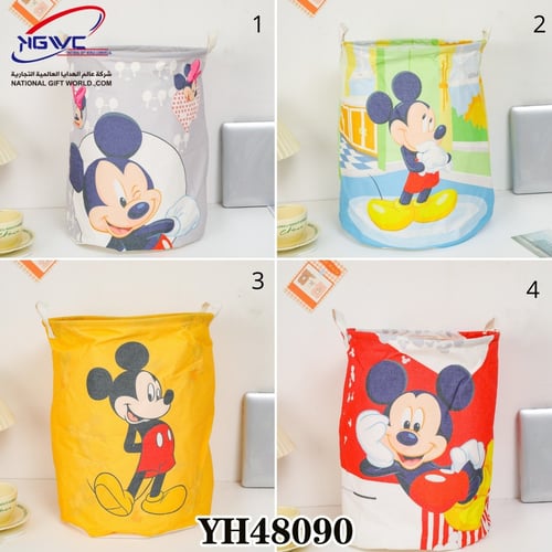 سلة تخزين قماشية بتصميمشخصيات ميكي ماوس الرائع