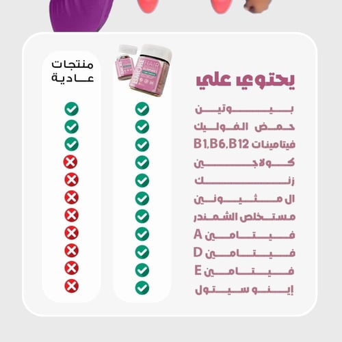 بي مور جاميز الشعر والأظافر - البيوتين 500 والكولا...
