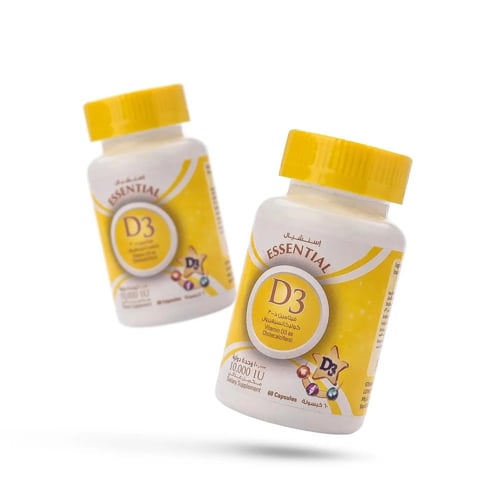 إسنشيال فيتامين د3 - 10000 وحدة - 60 كبسولة - دعم...