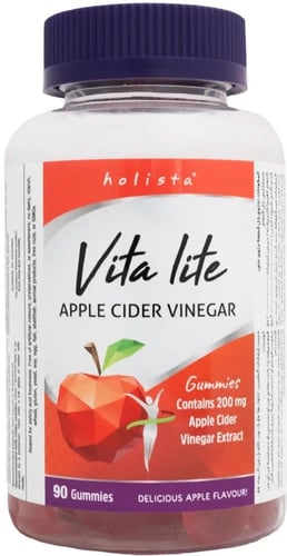 هوليستا فيتا لايت - خل التفاح 200 مجم - 90 قطعة حل...
