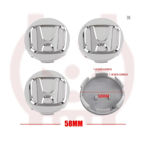 غطاء جنط أغطية أكواب جنوط بشعار هوندا مقاس 58/69