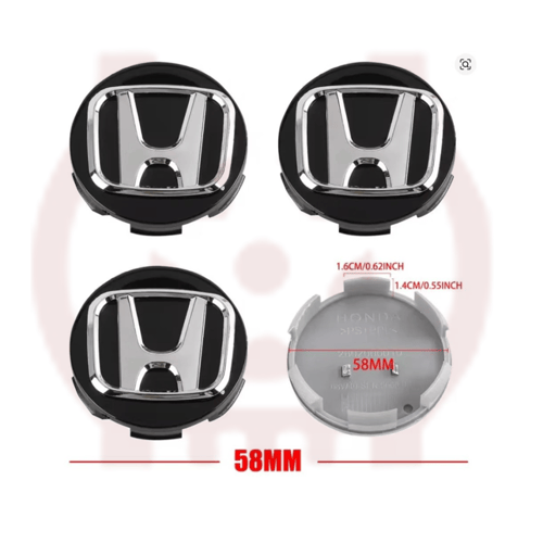 غطاء جنط أغطية أكواب جنوط بشعار هوندا مقاس 58/69