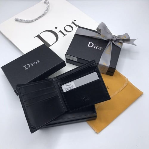 محفظة ديور أسود مع بكج الماركة