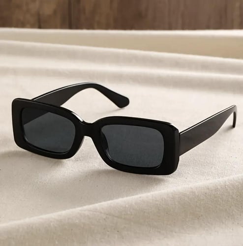 نظارات مستطيله بأطار أسود مضاد للانعكاس