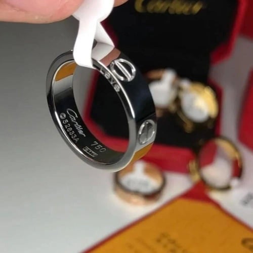 خاتم كارتير رجالي فضي مع الملحقات