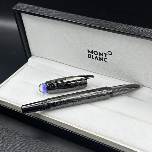 قلم مونت بلانك أسود شامل الملحقات