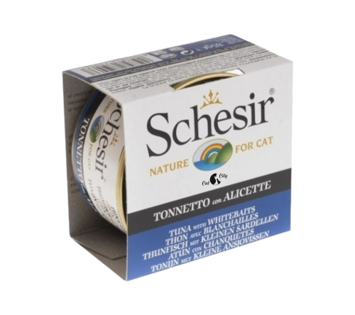 شيزر معلبات تونا مع سمك الطعم الابيض للقطط 85 جرام