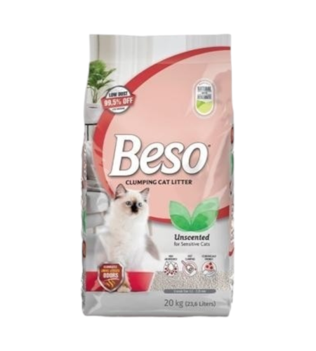 رمل قطط بيسو بدون رائحة (23.6 لتر- 20 كيلو)