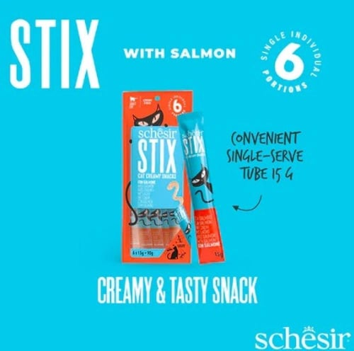 شيزر مكافات بنكهة السلمون للقطط 15x6 جم