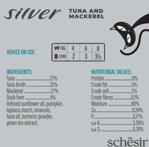 شيزر معلبات طعام رطب بنكهة التونا مع سمك الماكريل...