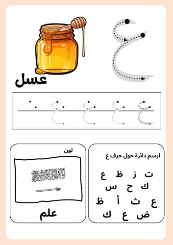 تعلم الحروف العربية ، يحتوي على عدة أنشطة : شكل ال...