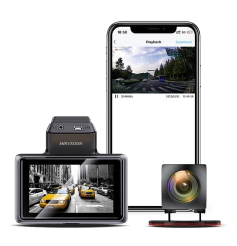 هيكفيجن كاميرا داشكام مزدوجة K5 - دقة 2K للجزء الأ...