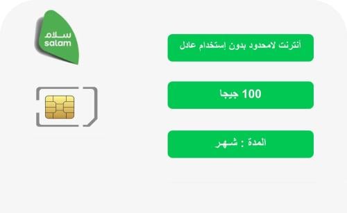 باقة بيانات 100 جيجا شهر