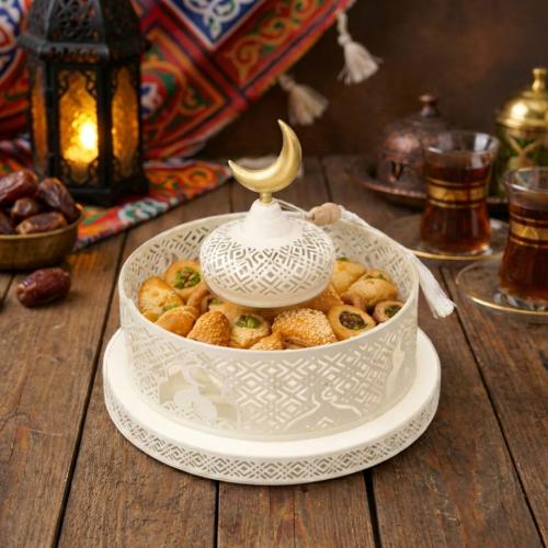 صحن تقديم رمضاني بغطاء اكريليك