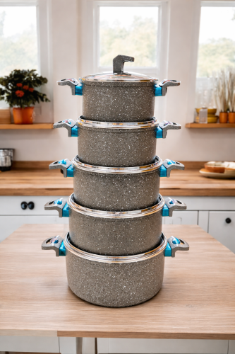 طقم قدور جرانيت فاخر – 5 قطع