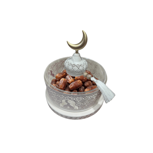 صحن تقديم رمضاني صغير *بغطاء اكريلك مضيئ
