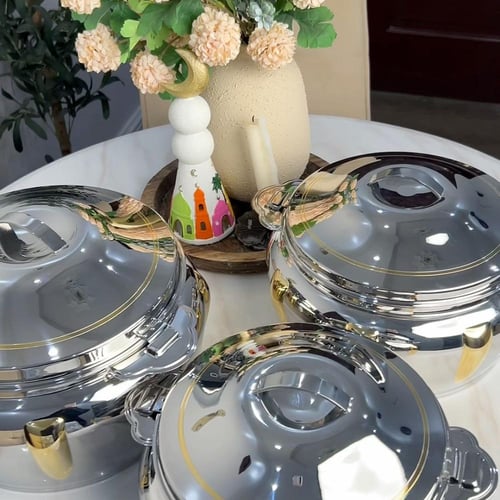 حافظة طعام ناب براديب السيف فضي ذهبي-استانلس استيل...