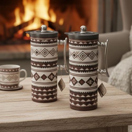 طقم ترامس "الصحراء" بنقشة السدو - (طقم 1+1 لتر)