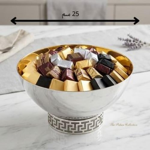 صحن تقديم ومكسرات استيل بنقشة فرزاتشي عميق - مقاس...