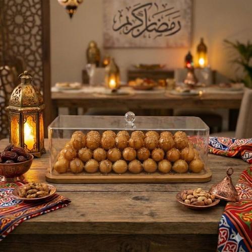 صينية تقديم ريفي مودرن | قاعدة خشبية طبيعية وغطاء...