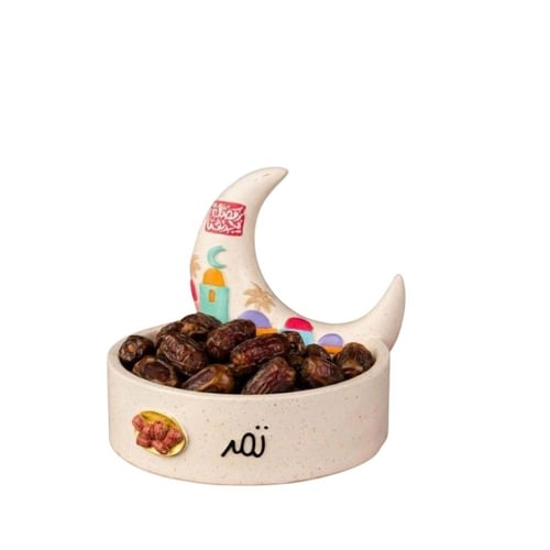 صحن تقديم رمضاني بعبارة (تمر)