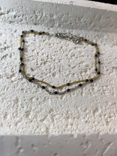 خلخال مكس ذهبي و فضي اسود (0045)